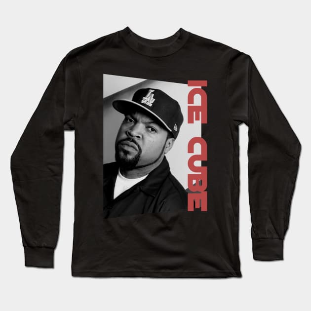 ice cube portrait - monochrome style Long Sleeve T-Shirt by BUBBLEMOON